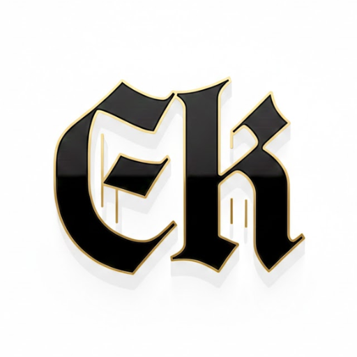 The symbol EK on a white background representing exploring kolkata.