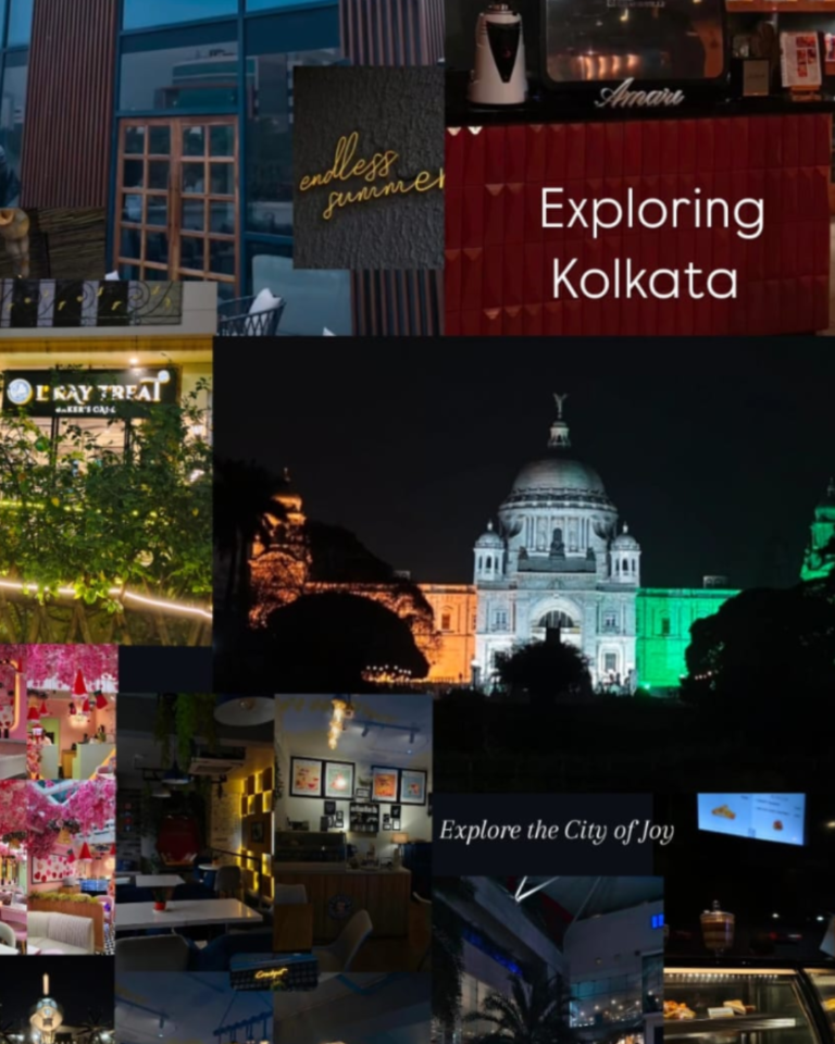 Collage of various places of Kolkata including both modern and historic infrastructure. Hangout places in Kolkata and cultural events of Kolkata.